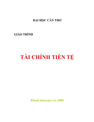 Giáo trình Tài chính tiền tệ (Phần 1)