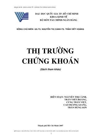 Giáo trình Thị trường chứng khoán - Nguyễn Thị Cảnh