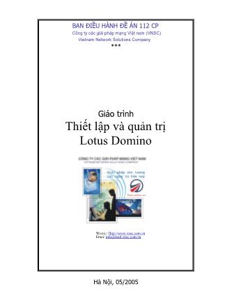 Giáo trình Thiết lập và quản trị Lotus Domino