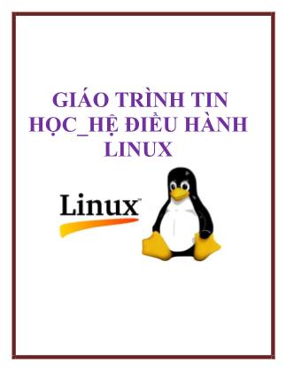 Giáo trình tin học Hệ điều hành Linux