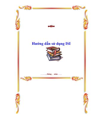 Tài liệu Hướng dẫn sử dụng ISI - Nguyễn Quang Anh Tú