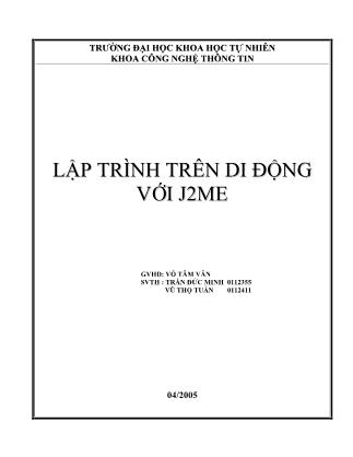 Tài liệu Lập trình trên di động với J2ME - Trần Đức Minh
