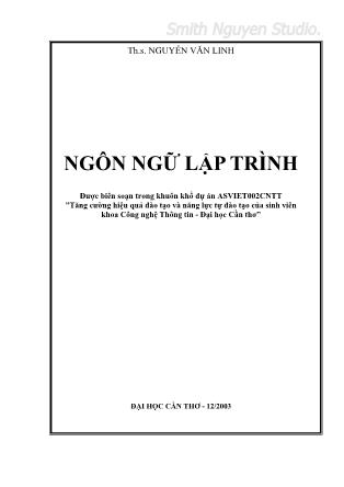 Tài liệu Ngôn ngữ lập trình - Nguyễn Văn Linh