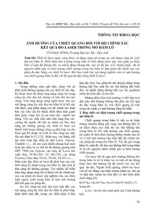 Ảnh hưởng của chiết quang đối với độ chính xác kết quả đo laser trong mỏ hầm lò