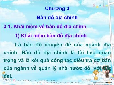 Bài giảng Bản đồ địa chính