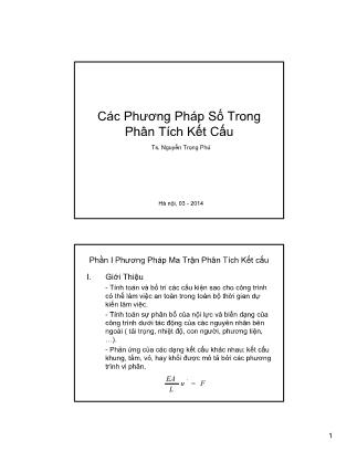 Bài giảng Các phương pháp số trong phân tích kết cấu - Nguyễn Trọng Phú