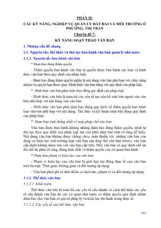 Bài giảng Địa chính - Chuyên đề 7: Kỹ năng soạn thảo văn bản