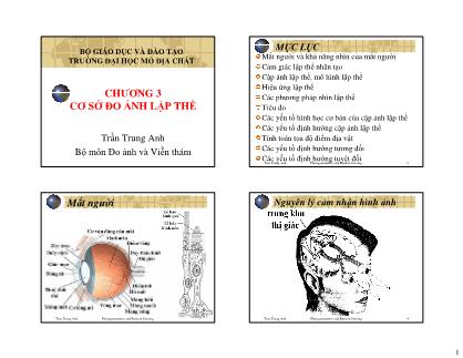 Bài giảng Đo ảnh và viễn thám - Chương 3: Cơ sở đo ảnh lập thể - Trần Trung Anh