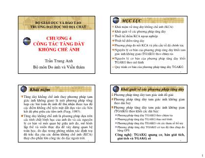 Bài giảng Đo ảnh và viễn thám - Chương 4: Công tác tăng dày không chế ảnh - Trần Trung Anh