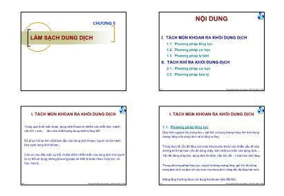 Bài giảng Dung dịch khoan và ximăng - Chương 5: Làm sạch dung dịch - Đỗ Hữu Minh Triết