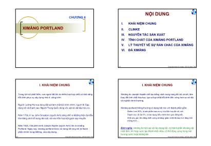 Bài giảng Dung dịch khoan ximang - Chương 6: Ximang portland - Đỗ Hữu Minh Triết