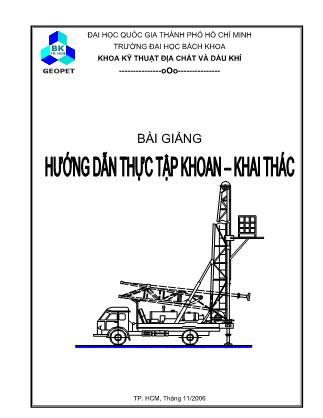 Bài giảng hướng dẫn thực tập Khoan - khai thác - Đỗ Quang Khánh