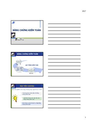 Bài giảng Kế toán 1 - Bằng chứng kiểm toán