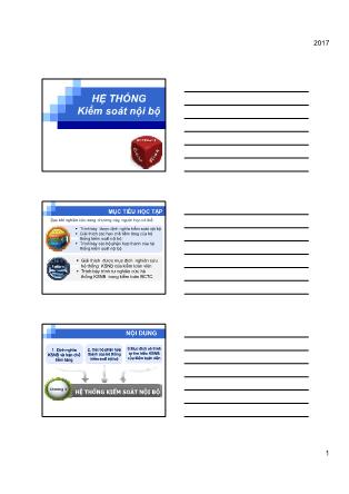 Bài giảng Kế toán 1 - Hệ thống kiểm soát nội bộ