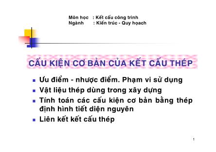 Bài giảng Kết cấu công trình