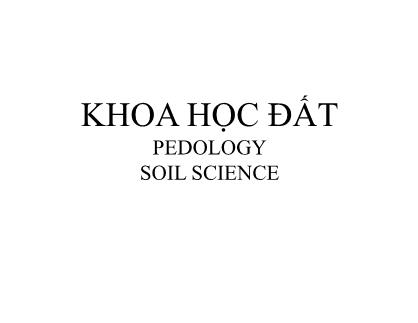 Bài giảng Khóa học đất