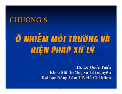 Bài giảng Khoa học môi trương - Chương 6: Ô nhiễm môi trường và biện pháp xử lý