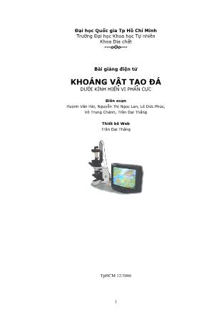 Bài giảng Khoáng vật tạo đá dưới kính hiển vi phân cực - Huỳnh Văn Hải