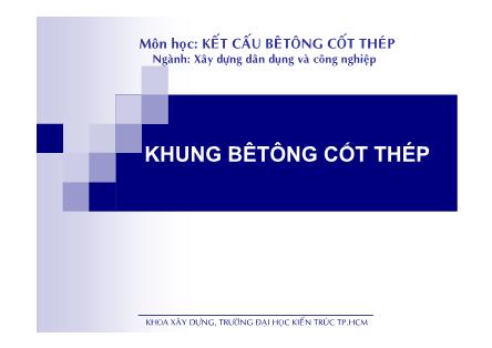Bài giảng Khung bêtông cốt thép