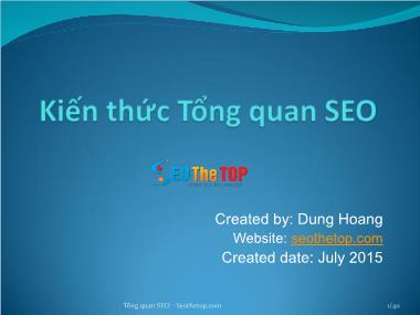 Bài giảng Kiến thức tổng quán SEO