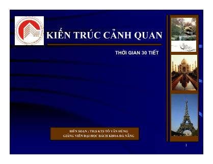 Bài giảng Kiến trúc cảnh quan - Tô Văn Hùng