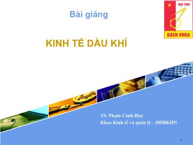Bài giảng Kinh tế dầu khí - Phạm Vảnh Huy