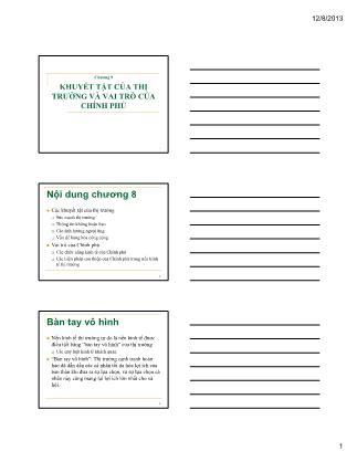 Bài giảng Kinh tế học vi mô 1 - Chương 9: Khuyết tật của thị trường và vai trò của của chính phủ