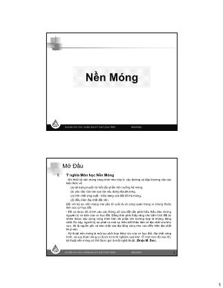 Bài giảng Nền móng - Chương 1: Một số khái niệm cơ bản - Nguyễn Hữu Thái