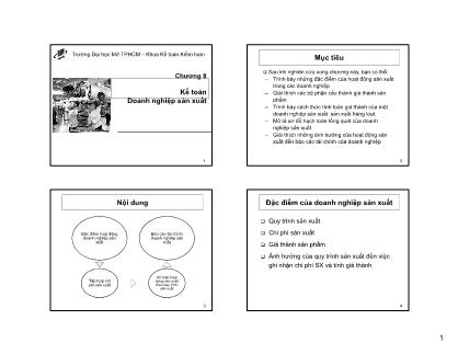 Bài giảng Nguyên lý kế toán - Chương 8: Kế toán doanh nghiệp sản xuất