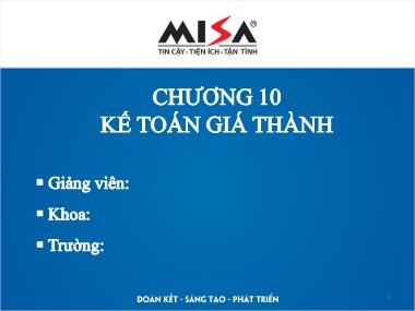 Bài giảng Phần mềm kế toán - Chương 11: Kế toán giá thành