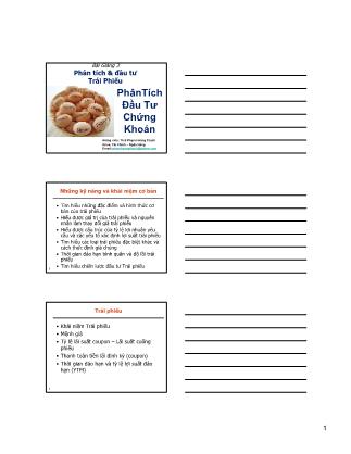 Bài giảng Phân tích đầu tư chứng khoan - Chương 3: Phân tích và đầu tư trái phiếu