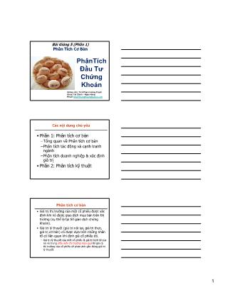 Bài giảng Phân tích đầu tư chứng khoan - Chương 5: Phân tích cơ bản (Phần 1)