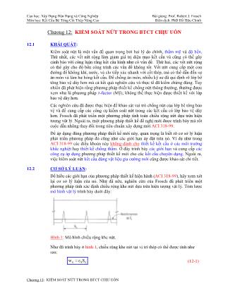 Bài giảng Phân tích ứng xử và thiết kế kết cấu BTCT - Chương 12: Kiểm soát nứt trong bê tông cốt thép chịu uốn