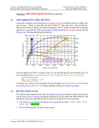 Bài giảng Phân tích ứng xử và thiết kế kết cấu BTCT - Chương 3: Bê tông cốt thép ngang (Confined)