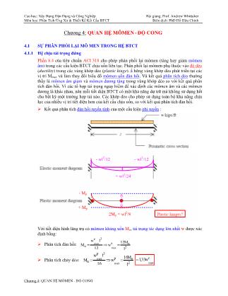 Bài giảng Phân tích ứng xử và thiết kế kết cấu BTCT - Chương 4: Quan hệ mômen - độ cong