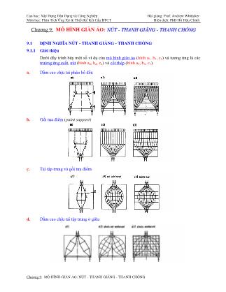 Bài giảng Phân tích ứng xử và thiết kế kết cấu BTCT - Chương 9: Mô hình giàn ảo - Nút, thanh giằng, thanh chống