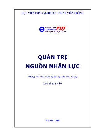 Bài giảng Quản trị nguồn nhân lực - Hà Văn Hội