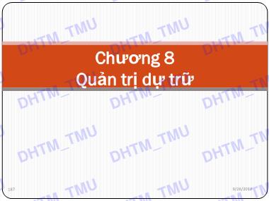 Bài giảng Quản trị sản xuất - Chương 8: Quản trị dự trữ