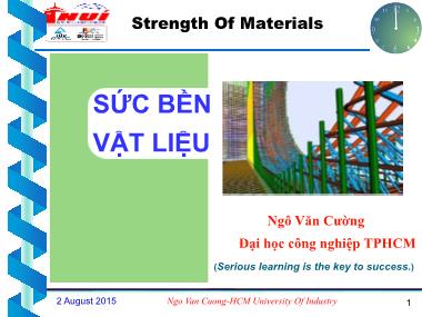 Bài giảng Sức bền vật liệu - Chương 4: Trạng thái ứng suất - Ngô Văn Cường