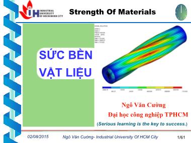 Bài giảng Sức bền vật liệu - Chương 7: Thanh chịu xoắn thuần túy - Ngô Văn Cường