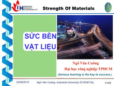 Bài giảng Sức bền vật liệu - Chương 8: Thanh chịu áp lực phức tạp - Ngô Văn Cường