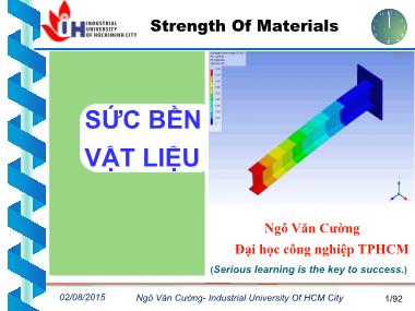 Bài giảng Sức bền vật liệu - Chuyển vị của dầm chịu uốn - Ngô Văn Cường