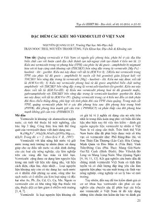 Đặc điểm các kiểu mỏ vermiculit ở Việt Nam