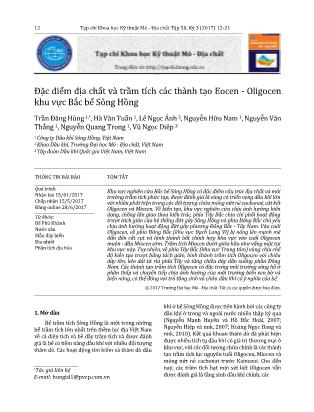 Đặc điểm địa chất và trầm tích các thành tạo Eocen - Oligocen khu vực Bắc bể Sông Hồng