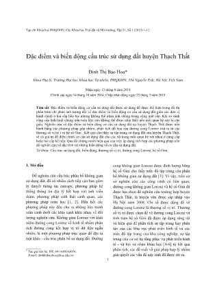 Đặc điểm và biến động cấu trúc sử dụng đất huyện Thạch Thất
