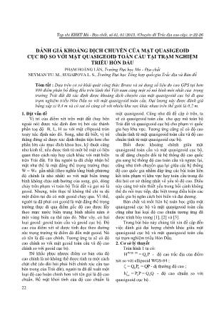 Đánh giá khoảng dịch chuyển của mặt quasigeoid cục bộ so với mặt quasigeoid toàn cầu tại trạm nghiệm triều Hòn Dấu