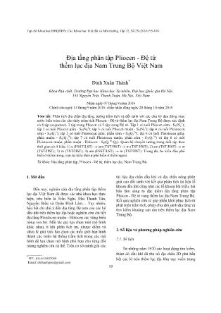 Địa tầng phân tập Pliocen - Đệ tứ thềm lục địa Nam Trung Bộ Việt Nam