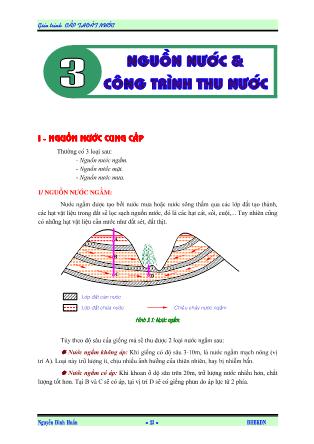 Giáo trình Cấp thoát nước - Chương 3: Nguồn nước và công trình thu nước - Nguyễn Đình Huấn