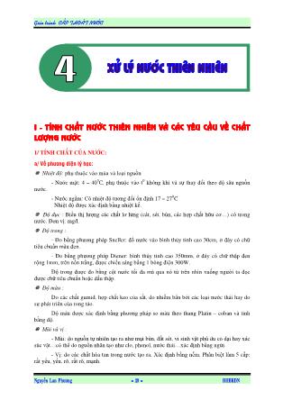 Giáo trình Cấp thoát nước - Chương 4: Xử lý nước thiên nhiên - Nguyễn Đình Huấn