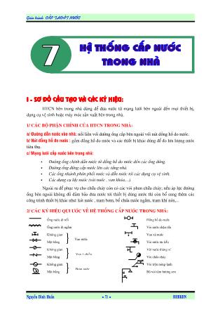 Giáo trình Cấp thoát nước - Chương 7: Hệ thống cấp nước trong nhà - Nguyễn Đình Huấn